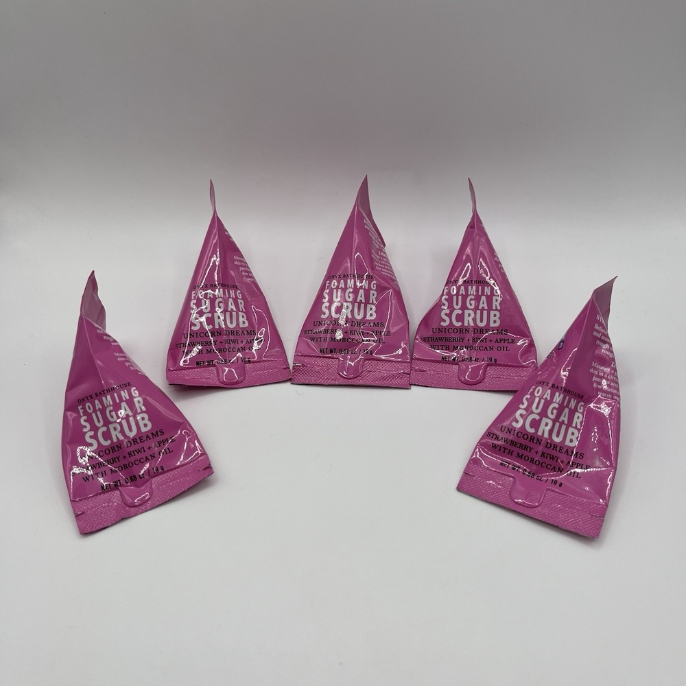 Onyx Bathhouse Foaming Sugar Scrub Unicorn Dreams 0.68oz Lot of 5 Packets